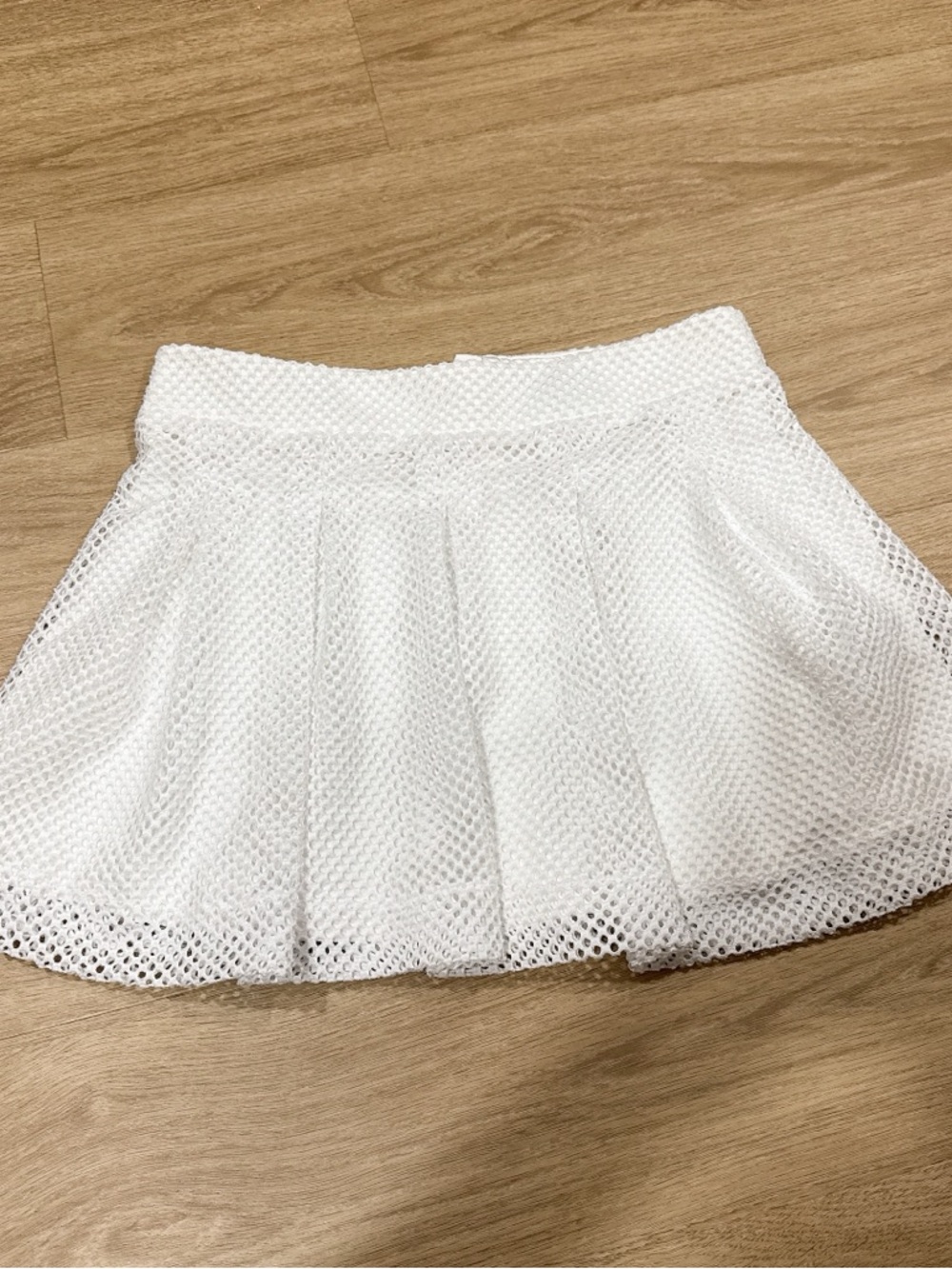 Banana Republic White Mesh Skater Skirt